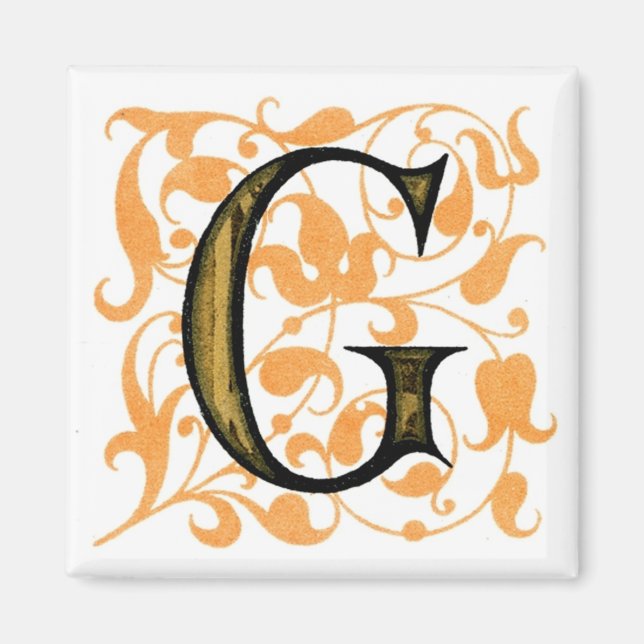Fancy Vintage Buchstabe ‘G‘ - Magnet (Vorne)