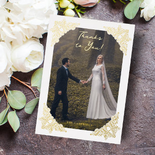 Fancy Vintage Flourish Rahmenecken Foto Folieneinladung