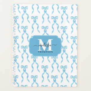Fancy Watercolor Blaue Monogrammierte Hochzeit Planer