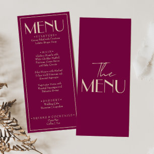 Fancy Wein Old Money Retro Luxus Hochzeitsmenü Menükarte