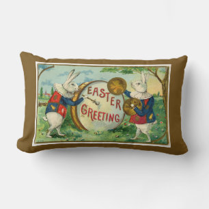 Fancy Weiße Osterhasen dunkelbraun reversibel Lendenkissen
