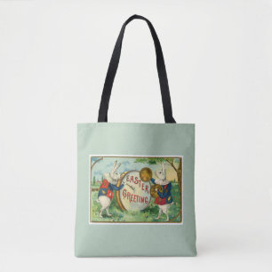 Fancy Weiße Osterhasen Hellgrün Tasche