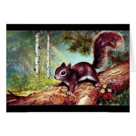 Fand Vintages Eichhörnchen auf Klotz