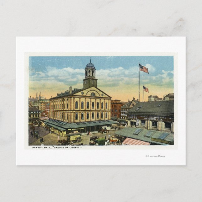 Faneuil Hall View, die Wiege der Freiheit Postkarte (Vorderseite)
