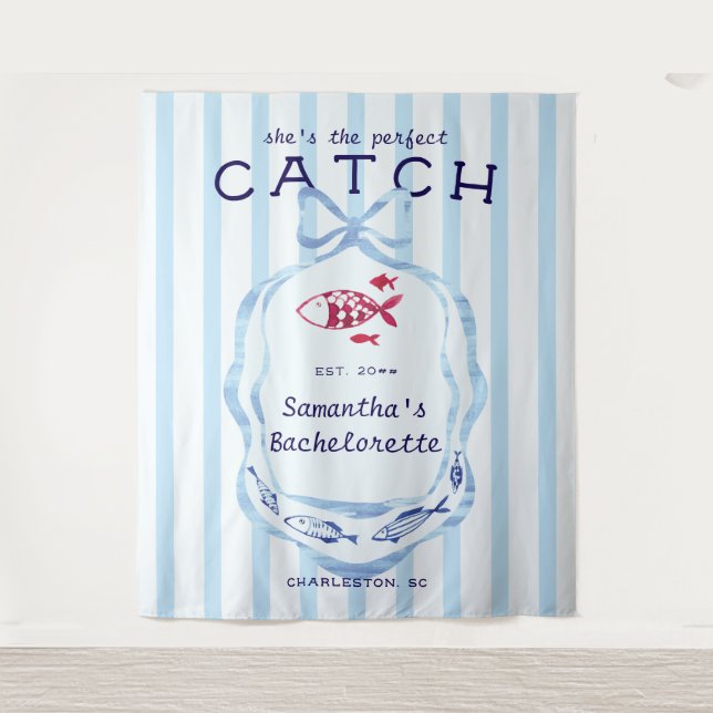 Fang Beach Fishing Bachelorette Hintergrund Wandteppich (Vorderseite)