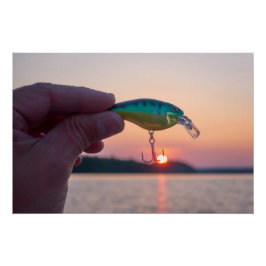 Fang das Sonnenuntergangsplakat Poster