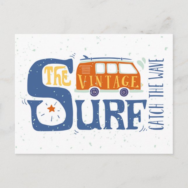 Fang das Wellenposter Postkarte (Vorderseite)