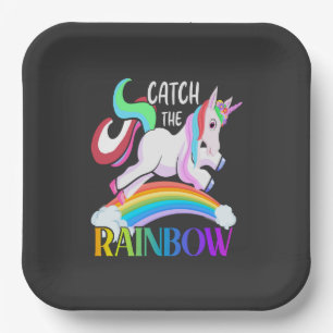 Fang den Regenbogen - Einhorndesigns-15989 Pappteller