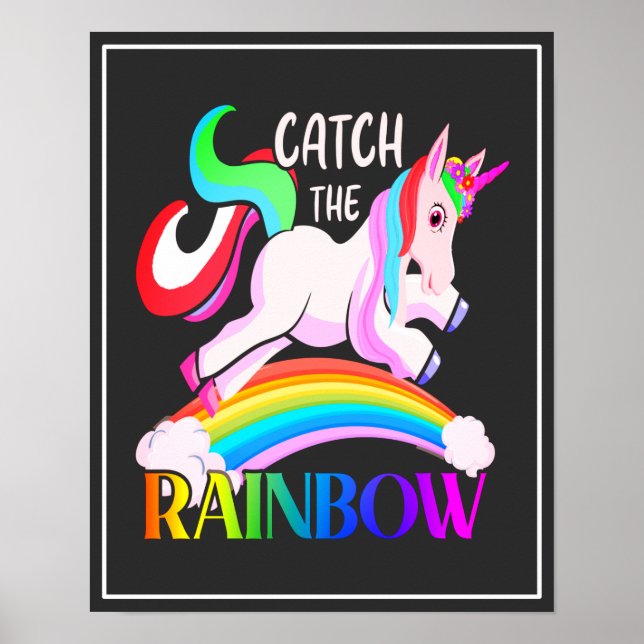 Fang den Regenbogen - Einhorndesigns-15989 Poster (Vorne)