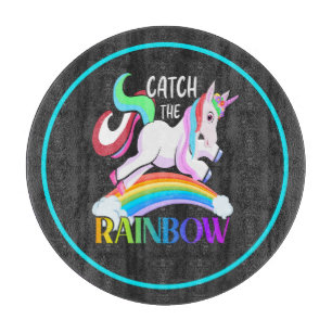 Fang den Regenbogen - Einhorndesigns-15989 Schneidebrett