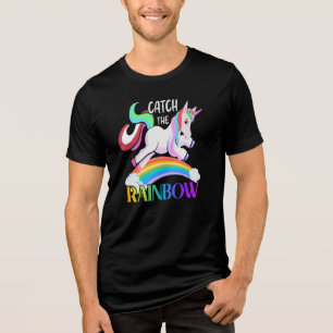 Fang den Regenbogen - Einhorndesigns-15989 Tri-Blend Shirt