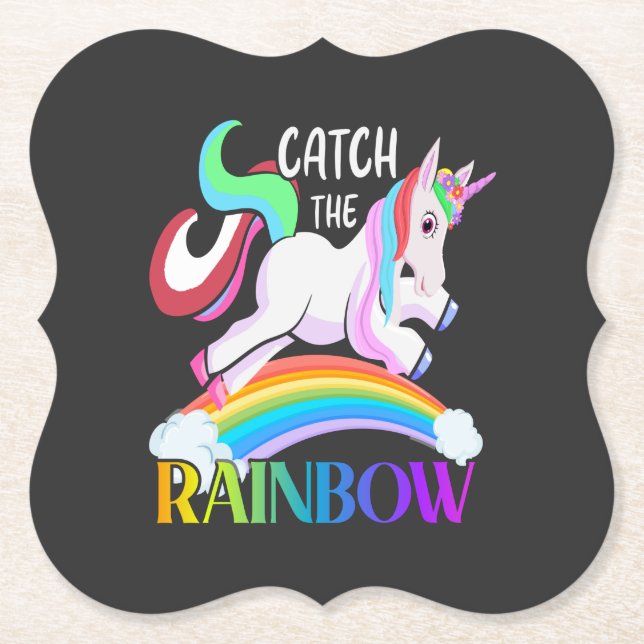 Fang den Regenbogen - Einhorndesigns-15989 Untersetzer (Vorderseite)
