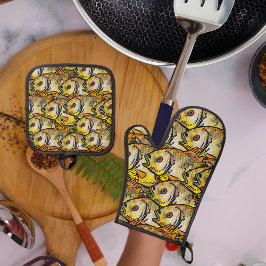 Fang des Tages (St. Andrew) Ofenhandschuh & Topflappen-Set