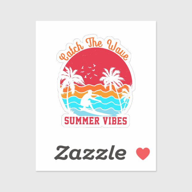 Fang die Wave Summer Vibes Aufkleber (Blatt)