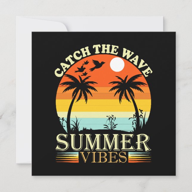 Fang die Wave Summer Vibes Einladung (Vorderseite)