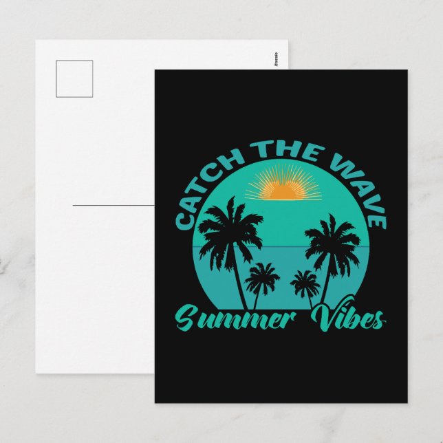 Fang die Wave Summer Vibes Feiertagspostkarte (Vorne/Hinten)