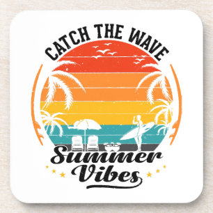 Fang die Wave Summer Vibes Getränkeuntersetzer