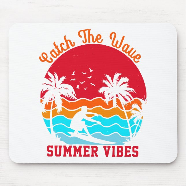 Fang die Wave Summer Vibes Mousepad (Vorne)