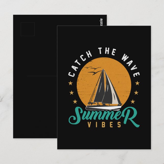 Fang die Wave Summer Vibes Postkarte (Vorne/Hinten)