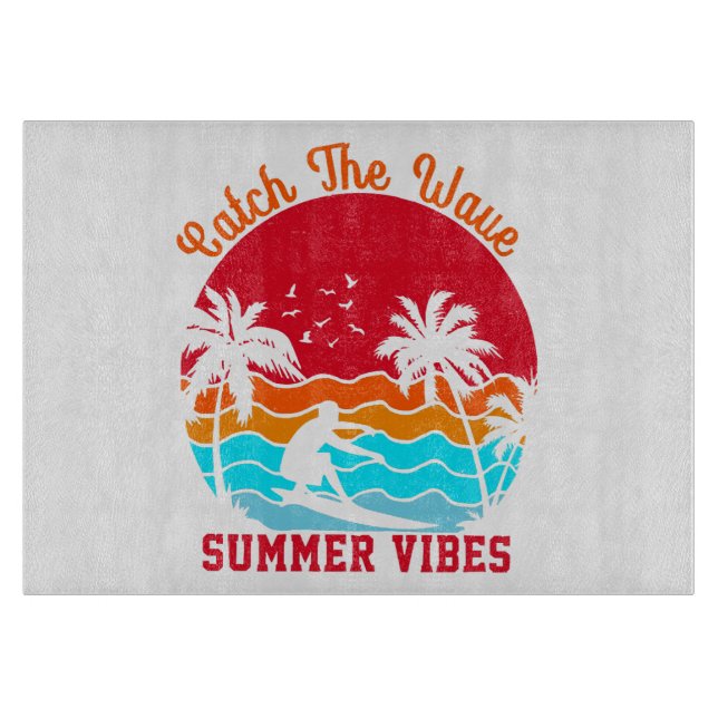 Fang die Wave Summer Vibes Schneidebrett (Vorderseite)