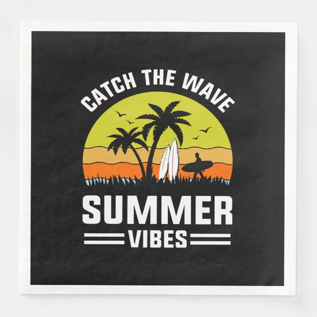 Fang die Wave Summer Vibes Serviette (Vorderseite)