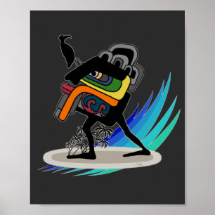 Fang eine Welle, Huehue! Stone Surfer nimmt Flug Poster