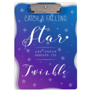 Fang einen Falling Star Klemmbrett