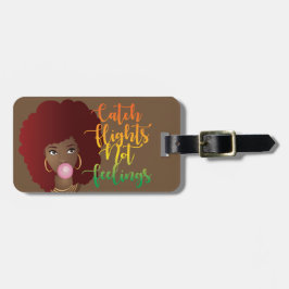 Fang Flug nicht Gefühle Red Afro Bubblegum Brown Gepäckanhänger
