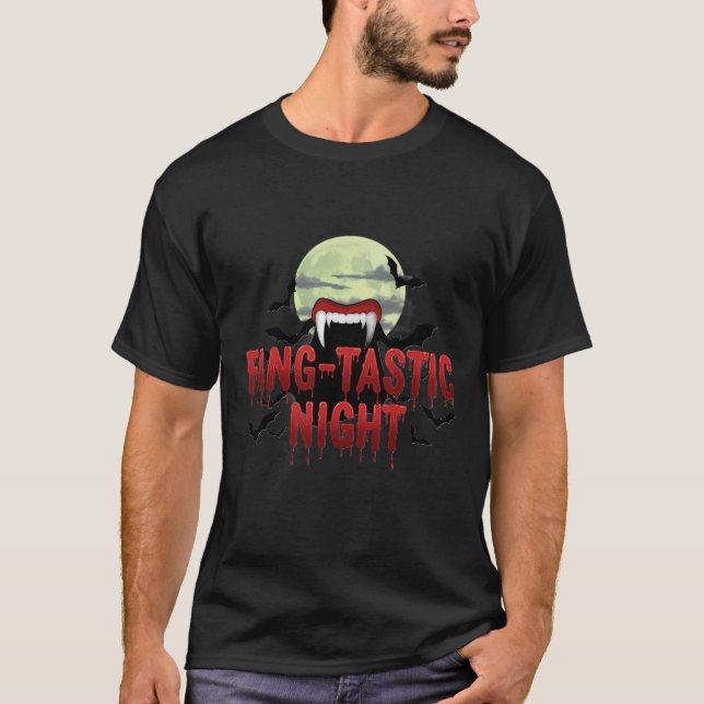 Fang-tastic Night T - Shirt - Vampire Halloween T- (Vorderseite)