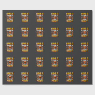 Fang-Tastische Nacht Halloween-Totenkopf und Flede Geschenkpapier