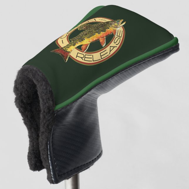 Fang-und Freigabe-Bachforelle-Fischen Golf Headcover (3/4 Vorderseite)