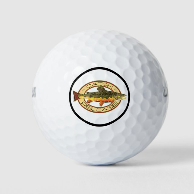 Fang und Freilassung von Bachforellen Fischerei Golfball (Vorderseite)