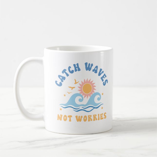 Fang Wellen nicht Besorgnis erregend - Funny Summe Kaffeetasse (Links)