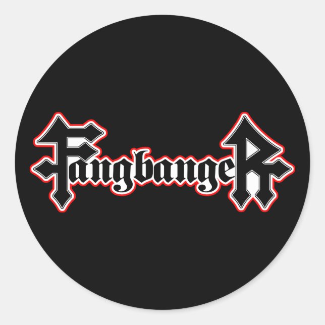 Fangbanger Vampire Halloween Runder Aufkleber (Vorderseite)