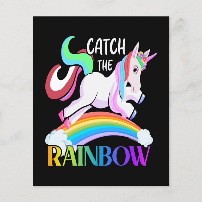 Fange das Regenbogen-Einhorn-Design Flyer (Vorne)
