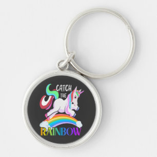 Fange das Regenbogen-Einhorn-Design Schlüsselanhänger