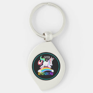 Fange das Regenbogen-Einhorn-Design Schlüsselanhänger