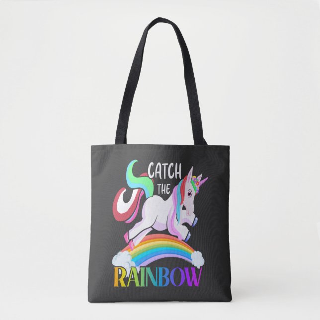 Fange das Regenbogen-Einhorn-Design Tasche (Vorderseite)
