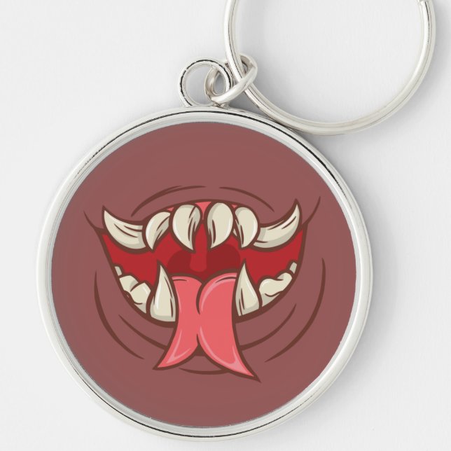 Fanged Monster Mouth Schlüsselanhänger (Vorne)