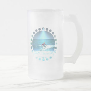 Fangen der Brandungs-Bier-Tasse Mattglas Bierglas