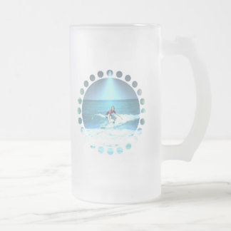 Fangen der Brandungs-Bier-Tasse Mattglas Bierglas