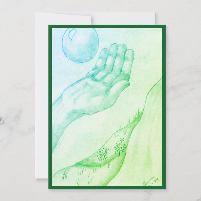 Fangen oder werfen? - Grüne Wohnung Einladung (Vorderseite)