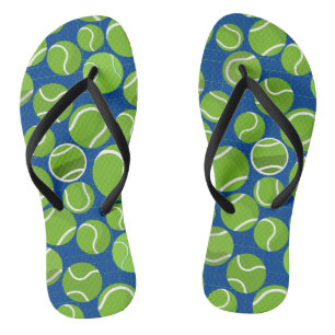 Fangen Sie das Tennisball-Muster Blue BG Flip Flops