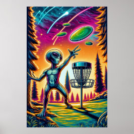 Fangen Sie die Breeze | Alien Disk Golf Poster