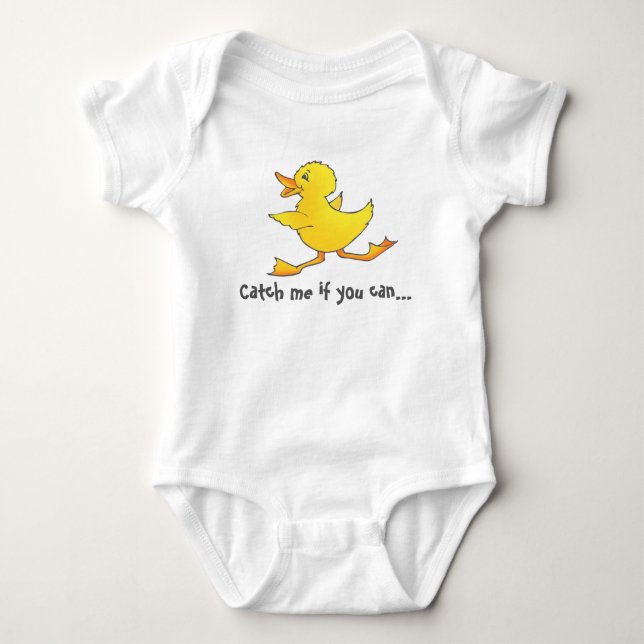 Fangen Sie mich, wenn Sie niedliches gelbes Baby Strampler (Vorderseite)