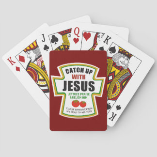 Fangen Sie mit Jesus Funny Christlich Ketchup Toma Spielkarten