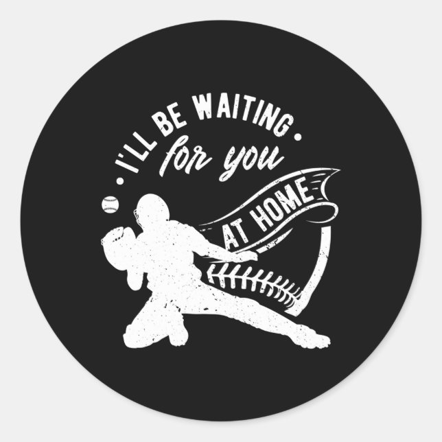 Fänger, den ich für dich Softball Baseball Gewarte Runder Aufkleber (Vorderseite)