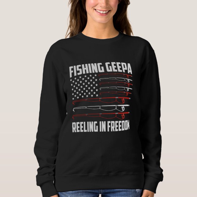 Fanggeepa 4. Juli US-Fahne im Freien Sweatshirt (Vorderseite)