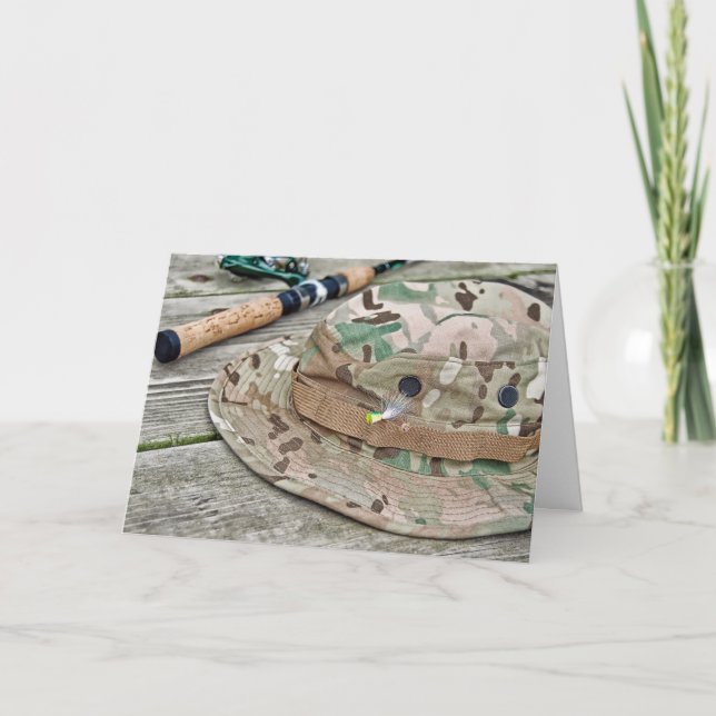 Fanghut mit reiner Geburtskarte Karte (Vorderseite)