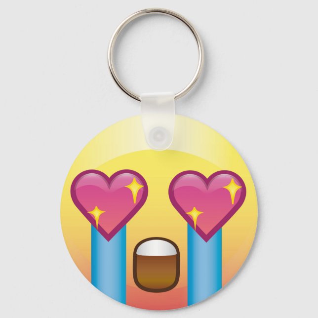 Fangirl aufgeregte Liebe Happy Emoji Schlüsselanhä Schlüsselanhänger (Vorderseite)